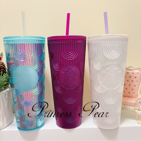 Starbucks Spring 2022 , 2023 & 2024 mermaid scale 24 oz  tumbler - Picture 1 of 13
